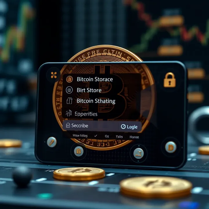 Secure digital wallet interface displaying bitcoin storage options and security features