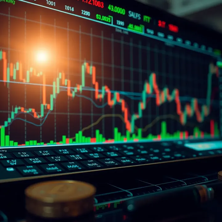 Detailed forex trading chart showing currency pair fluctuations and technical indicators