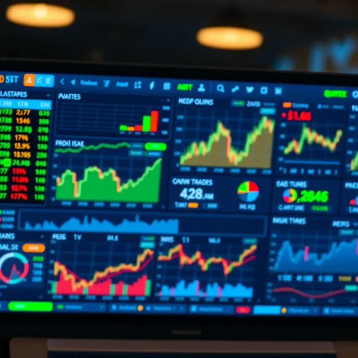 Dashboard showcasing Quotex trading platform with various financial instruments and analytics