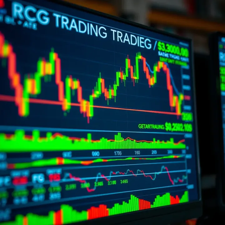 Digital trading platform interface displaying forex charts and market indicators