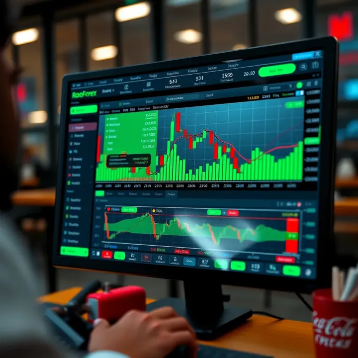Dashboard of RoboForex trading platform highlighting account management and trading tools