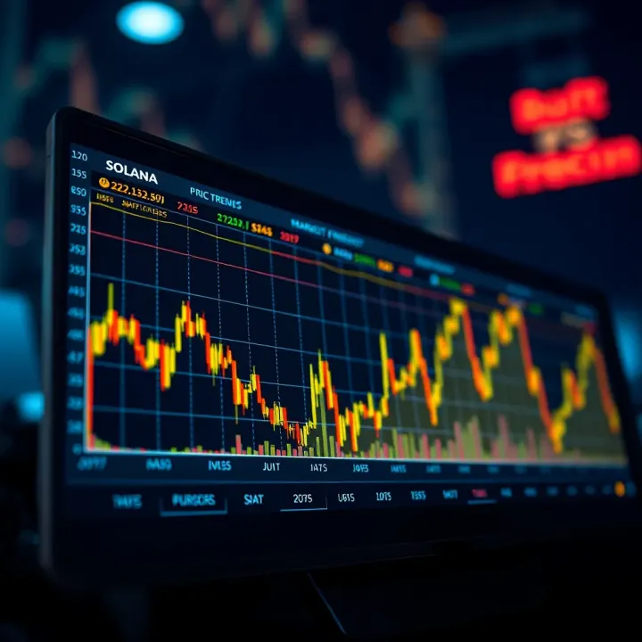 Graph showing Solana cryptocurrency price trends and forecast for investors