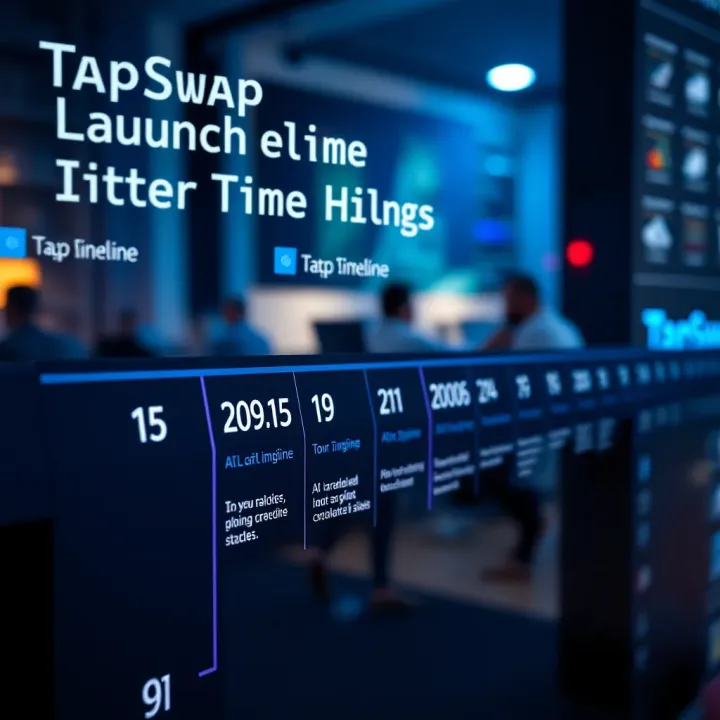 Graphic showing a timeline with key milestones leading up to the launch of TapSwap
