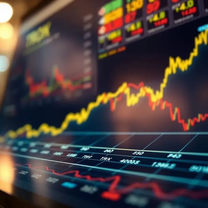 Graph showing upward and downward trends in Tron cryptocurrency market