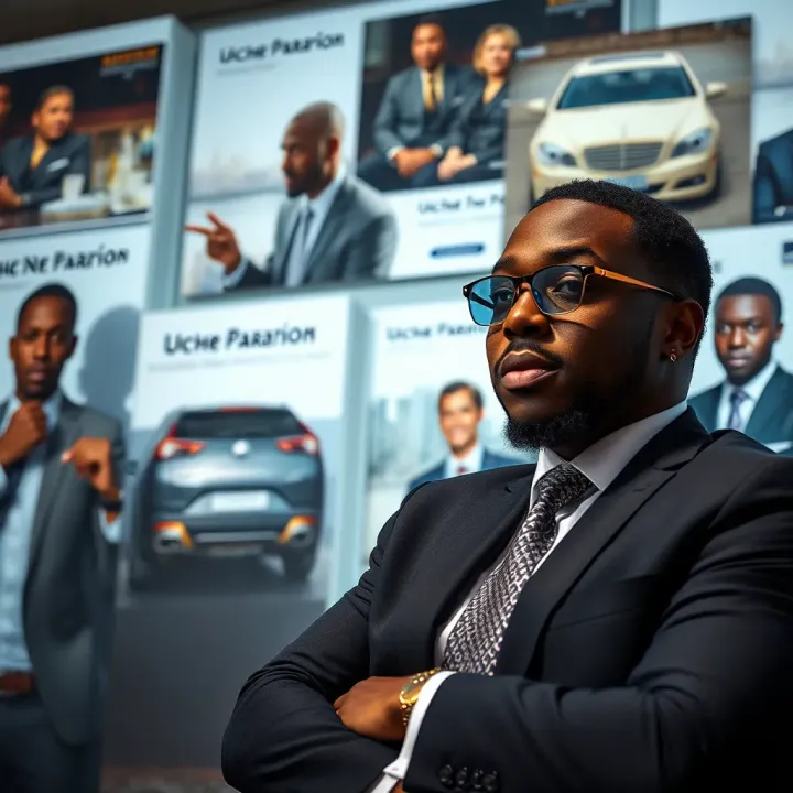 Key Business Ventures Driving Uche Paragon's Financial Growth Collage showcasing Uche Paragon's business ventures and milestones in Nigeria's entertainment industry
