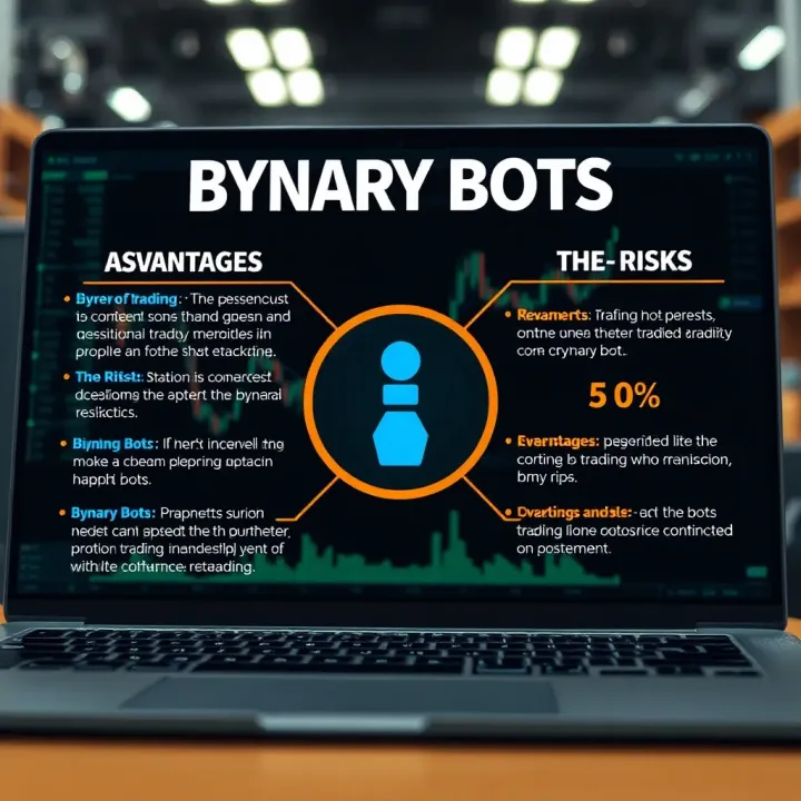 Visual representation showing the advantages and potential risks of using binary bots in trading