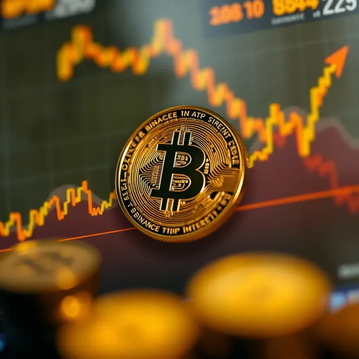 Graph showing Binance Coin price fluctuations with trend indicators