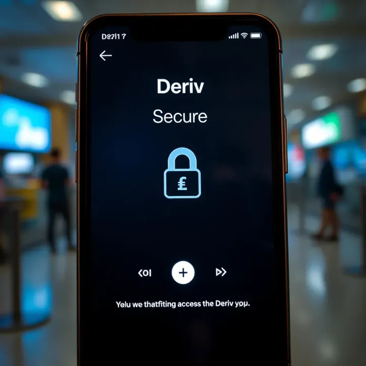 Secure login screen of Deriv App with Nigerian Naira currency symbol and security icons