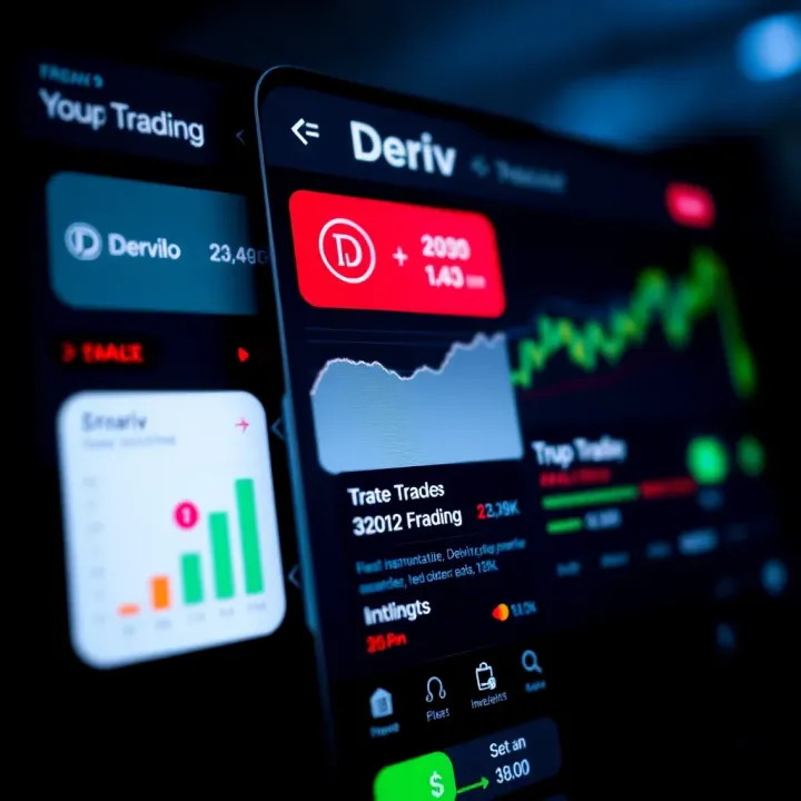 User interface of Deriv App showing diverse financial instruments available for trading