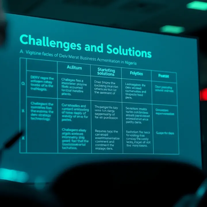 Challenges and Solutions for Deriv Adoption in Nigeria Chart showing challenges faced by Nigerian businesses in adopting deriv technology with strategic solutions