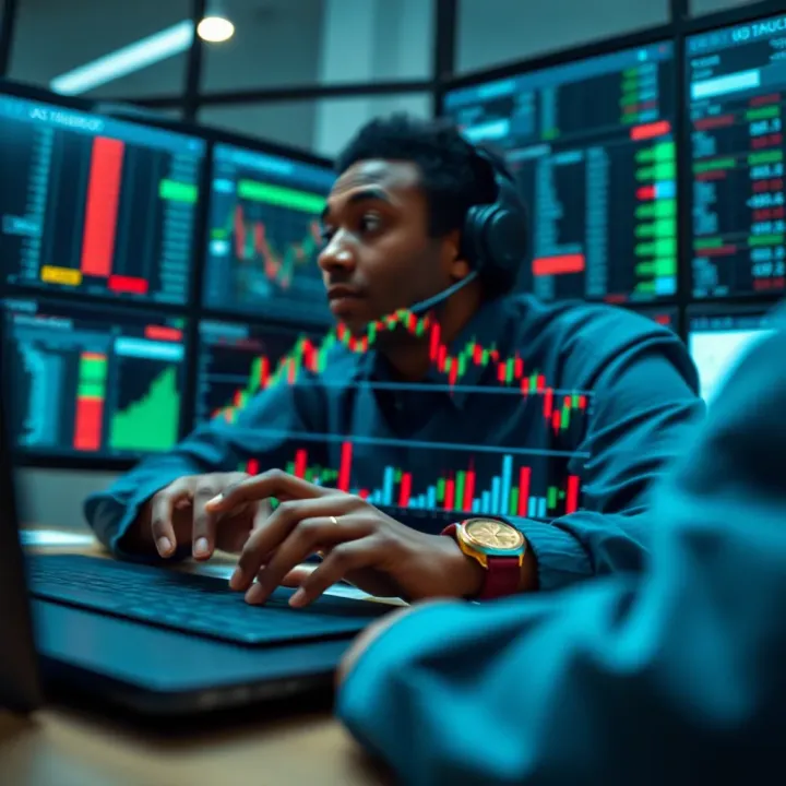 Conceptual illustration of risk management strategies in online trading with graphical elements