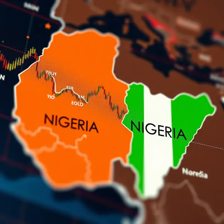 Map showing time zone differences between London and Nigeria illustrating forex trading hours