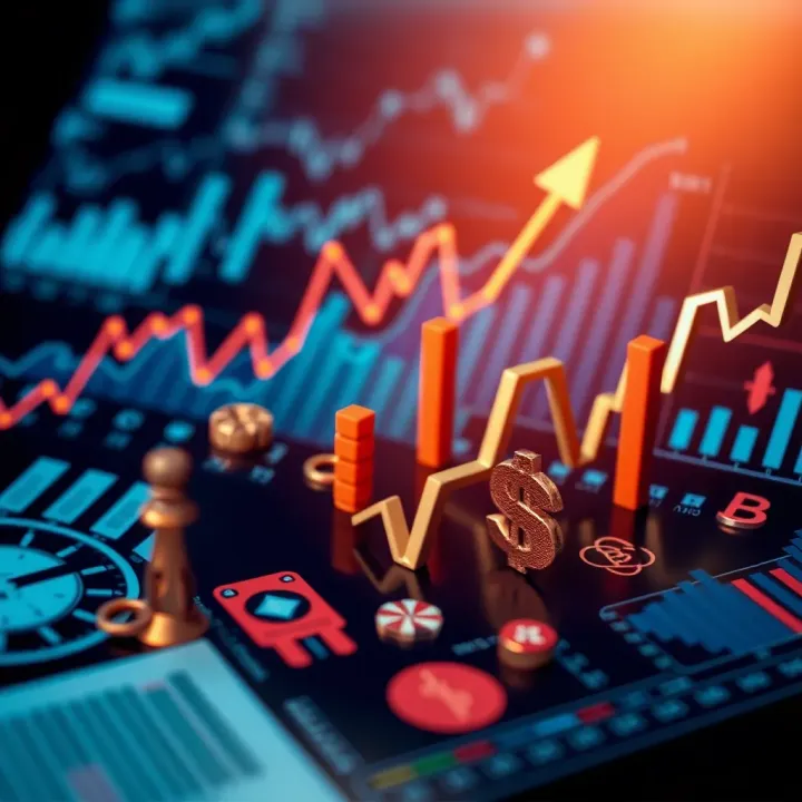 Financial Growth and Behavioral Economics Insights by Morgan Housel Conceptual illustration of financial growth with charts and economic symbols representing behavioral economics insights