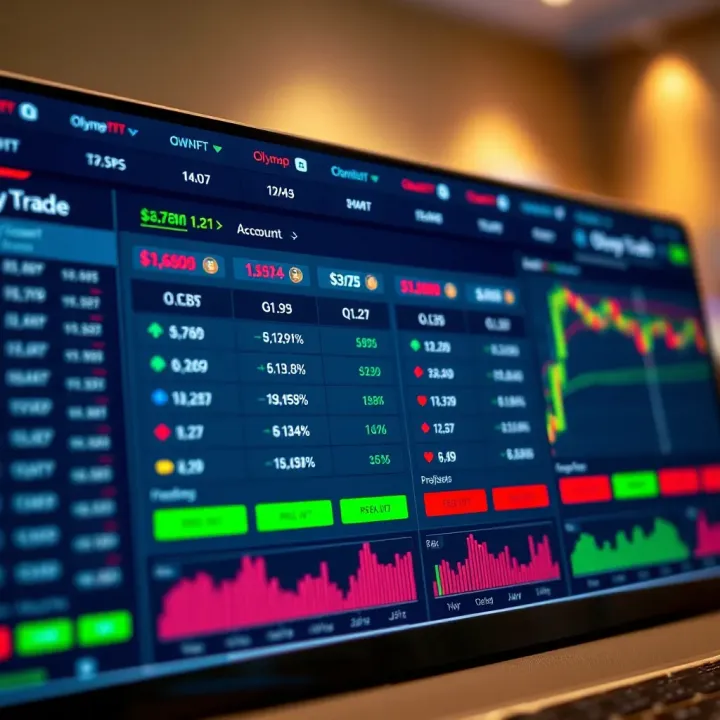 Olymp Trade Account Types Available for Nigerian Traders Illustration showing different account options on a trading platform with currency symbols and charts
