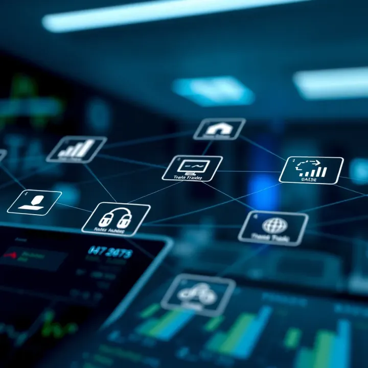 Graphical representation of different types of trading platforms connected through network nodes