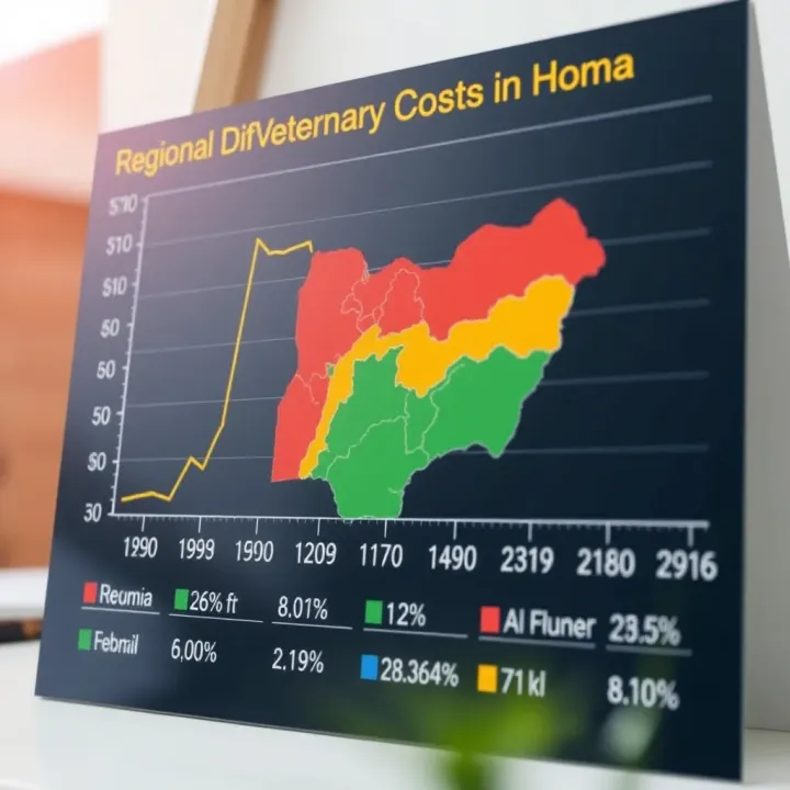 Regional Differences in Veterinary Service Pricing in Nigeria Chart displaying regional variations in veterinary service prices across Nigeria